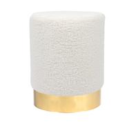Harbour Housewares Boucle Pouffe - Round Luxe Living Room Bedroom Dressing Table Accent Footstool - 29 X 36Cm