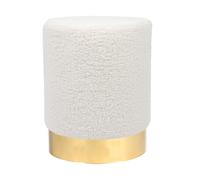 Harbour Housewares Round Boucle Pouffe - Small Luxe Ottoman Footrest Bedroom Accent Stool in Cream Harbour Housewares Cream