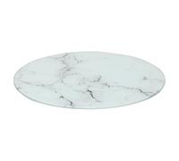Harbour Housewares Round Glass Chopping Board - 30cm - Marble - 1x Tempered Heat-Resistant Home Kitchen Worktop Saver Hob Cooker Stove Top Surface Protector Cover Cutting Boards