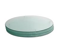 Harbour Housewares Round Glass Placemats - 30cm - Clear - 6x