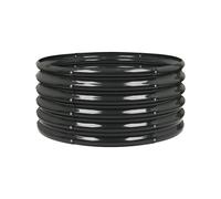 Harbour Housewares Raised Garden Bed - Anthracite - 90 x 45cm - Round - Bottomless Metal Raised Bed Galvanised Steel Planter Box for Growing Outdoor Plants, Vegetables, Flowers and Herbs