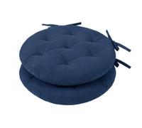 Harbour Housewares Round Seat Pads - 40 X 40Cm - Navy - Pack Of 2