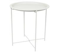 Harbour Housewares Round Steel Tray Table in White Harbour Housewares White