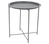 Harbour Housewares Round Steel Tray Table - Matt Grey