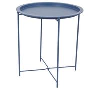 Harbour Housewares Round Steel Tray Table - Matt Navy