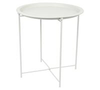 Harbour Housewares Round Steel Tray Table - Matt White