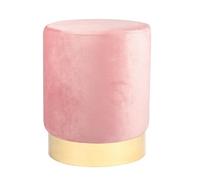 Harbour Housewares Round Velvet Foot Stool - Pink - Modern Dressing Table Pouffe Footstool Vanity Seats Vanity Chair Pouf