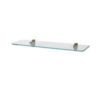 Harbour Housewares Rounded Floating Glass Shelf - 50Cm - Gold Brackets - Bathroom Shower Storage Vanity Display Unit Shelf