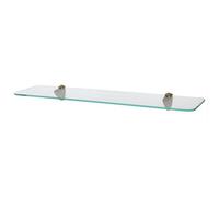 Harbour Housewares Rounded Floating Glass Shelf - 60Cm - Gold Brackets - Bathroom Shower Storage Vanity Display Unit Shelf