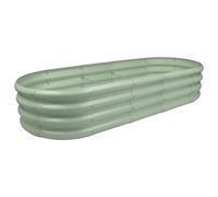 Harbour Housewares Rounded Galvanised Steel Outdoor Raised Garden Bed Planter Large - 180Cm X 90Cm - Green