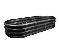 Harbour Housewares Rounded Galvanised Steel Raised Garden Bed - 180cm x 90cm - 1pc in Black | Size: 180 cm x 90 cm Harbour Housewares Black 180 cm x 90 cm