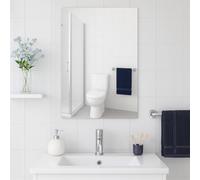 Harbour Housewares Self Adhesive Glass Wall Mirror - 30 x 40cm - 1x Large Rectangular Sticky Bathroom Toilet Bedroom Vanity Wardrobe Door Living Room Gym Wall Mounted Mirror Tiles
