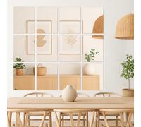 Harbour Housewares Self Adhesive Wall Mirror - 30 x 40cm - 12x Rectangular Wall Mounted Frameless Stick On Vanity Mirror Tiles for Bathroom Shower Toilet Bedroom Living Room Hallway Gym Adhesive Tiles