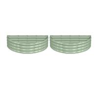 Harbour Housewares Semicircular Galvanised Steel Raised Garden Beds - 120cm x 60cm - Pack of 2 in Green | Size: 120 cm x 60 cm Harbour Housewares Green 120 cm x 60 cm