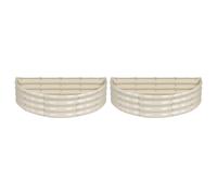 Harbour Housewares Semicircular Galvanised Steel Raised Garden Beds - 120cm x 60cm - Pack of 2 in Ivory | Size: 120 cm x 60 cm Harbour Housewares Ivory 120 cm x 60 cm