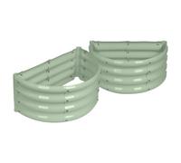Harbour Housewares Semicircular Galvanised Steel Raised Garden Beds - 60Cm X 30Cm - Green - Pack Of 2