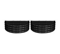 Harbour Housewares Semicircular Galvanised Steel Raised Garden Beds - 90cm x 45cm - Pack of 2 in Black | Size: 90 cm x 45 cm Harbour Housewares Black 90 cm x 45 cm