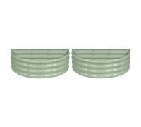 Harbour Housewares Semicircular Galvanised Steel Raised Garden Beds - 90cm x 45cm - Pack of 2 in Green | Size: 90 cm x 45 cm Harbour Housewares Green 90 cm x 45 cm
