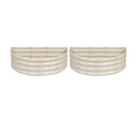 Harbour Housewares Semicircular Galvanised Steel Raised Garden Beds - 90cm x 45cm - Pack of 2 in Ivory | Size: 90 cm x 45 cm Harbour Housewares Ivory 90 cm x 45 cm
