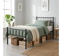 Harbour Housewares Single Metal Bed Frame - 3Ft - Black