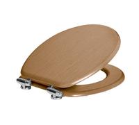 Harbour Housewares Soft Close Toilet Seat - Dark Oak Mdf Wooden Lid Easy Install Durable Bathroom Accessory With Quiet Close