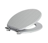 Harbour Housewares Soft Close Toilet Seat - Grey Mdf Grooved Lid Easy Install Durable Bathroom Accessory With Quiet Close