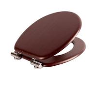 Harbour Housewares Soft Close Toilet Seat - Mahogany Mdf Wooden Lid Easy Install Durable Bathroom Accessory With Quiet Close