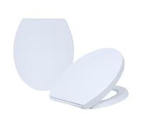 Harbour Housewares Soft Close Toilet Seats for Oval Toilets - White - Pack of 2 - Anti-Bacterial Bathroom Bowl Loo Cover Durable Adjustable Hinges Quick Release Toilet Seat Soft Close with Fixings