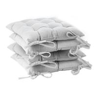 Harbour Housewares Square Garden Chair Seat Cushions - Grey - Pack Of 4