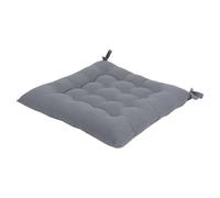 Harbour Housewares Square Seat Pad - 40 x 40cm Thick Cushion with Ties, Indoor Outdoor Chair Seat Pad for Dining Chairs, Garden, Patio & Bistro Seating - Grey