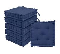 Harbour Housewares Deluxe Square Seat Pads - 40 X 40Cm - Navy - Pack Of 6