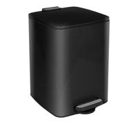 Harbour Housewares 20L Square Stainless Steel Pedal Bin - Black Soft Close Kitchen Trash Can with Foot Pedal, Removable Inner Bucket, Hands Free Rubbish Bin for Home, Office, Utility Room