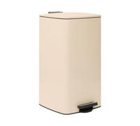 Harbour Housewares 30L Square Pedal Bin - Beige Stainless Steel Kitchen Trash Can with Soft-Close Lid, Hands-Free Foot Pedal, Removable Inner Bucket & Rubbish Recycling Bin