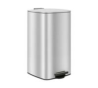 Harbour Housewares Square Stainless Steel Kitchen Pedal Bin - 30L - Brushed