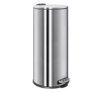 Harbour Housewares Stainless Steel 30L Kitchen Pedal Bin Round Metal Slim Tall Waste Bin in Silver Harbour Housewares Silver