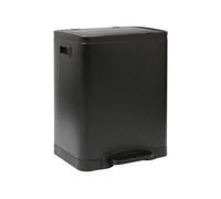 Harbour Housewares Stainless Steel Double Kitchen Pedal Bin - 30L (2 X 15L) - Matt Black