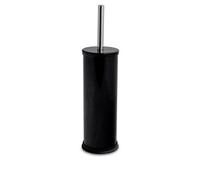 Harbour Housewares Toilet Brush & Holder - Black - Round Stainless Steel Non Slip Rust Resistant Toilet Cleaning Brush Set