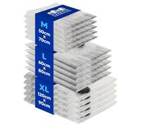Harbour Housewares Vacuum Storage Bags - 3 Sizes - White - Pack of 15 Heavy Duty Reusable Plastic Clothes Duvet Bedding Travel Moving Packing Suction Space Saver Organiser Zip Lock Luggage Bag