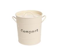 Harbour Housewares Vintage Metal Kitchen Compost Bin in Cream Harbour Housewares Cream