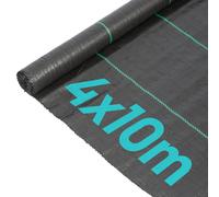 Harbour Housewares Weed Control Membrane Fabric 110gsm 4m x 10m Coverage (2 Rolls) in Black Harbour Housewares Black
