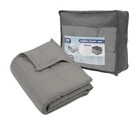 Harbour Housewares Weighted Blanket 4kg with Storage Bag - 125x150cm Grey Weight Blanket for Anxiety, Stress Relief & Deep Sleep - Soft Fabric Calming Throw with Glass Bead Filling