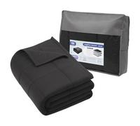 Harbour Housewares Weighted Blanket 6kg with Storage Bag - 125x180cm Black Weight Blanket for Anxiety, Stress Relief & Deep Sleep - Soft Fabric Calming Throw with Glass Bead Filling