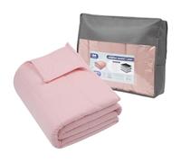 Harbour Housewares Weighted Blanket 6kg with Storage Bag - 125x180cm Pink Weight Blanket for Anxiety, Stress Relief & Deep Sleep - Soft Fabric Calming Throw with Glass Bead Filling