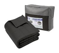 Harbour Housewares Weighted Blanket 8kg with Storage Bag - 150x200cm Black Weight Blanket for Anxiety, Stress Relief & Deep Sleep - Soft Fabric Calming Throw with Glass Bead Filling