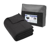 Harbour Housewares Weighted Blanket 6kg with Storage Bag - 125x180cm Black Weight Blanket for Anxiety, Stress Relief & Deep Sleep - Soft Fabric Calming Throw with Glass Bead Filling