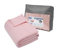 Harbour Housewares Weighted Blanket 6kg with Storage Bag - 125x180cm Pink Weight Blanket for Anxiety, Stress Relief & Deep Sleep - Soft Fabric Calming Throw with Glass Bead Filling
