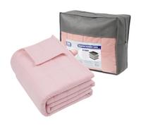 Harbour Housewares Weighted Blanket With Storage Bag - 8Kg Weight Blanket Anxiety Stress Relief & Deep Sleep Calming Throw - Pink