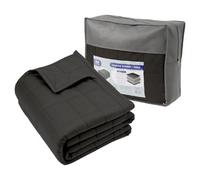 Harbour Housewares Weighted Blanket With Storage Bag - 8Kg Weight Blanket Anxiety Stress Relief & Deep Sleep Calming Throw - Black