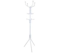 Harbour Housewares White Free-Standing Coat Stand - Lightweight Steel Frame