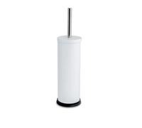 Harbour Housewares White Toilet Brush And Holder - Round Brush With Non Slip Base Rust Resistant Toilet Cleaning Brush Set
